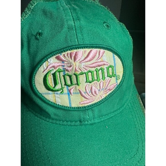 2006 Corona Mas Fina mesh Green pink plaid Adjustable Trucker Hat - Picture 4 of 8